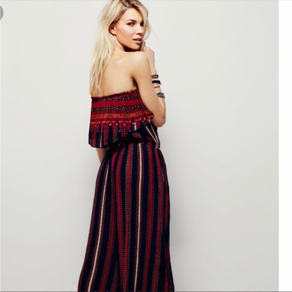 Free People Simone Flounce Boho Strapless Jumpsuit - Picture 5 of 15